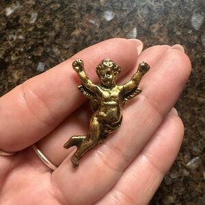 Vintage Gold Tone Angel Pin